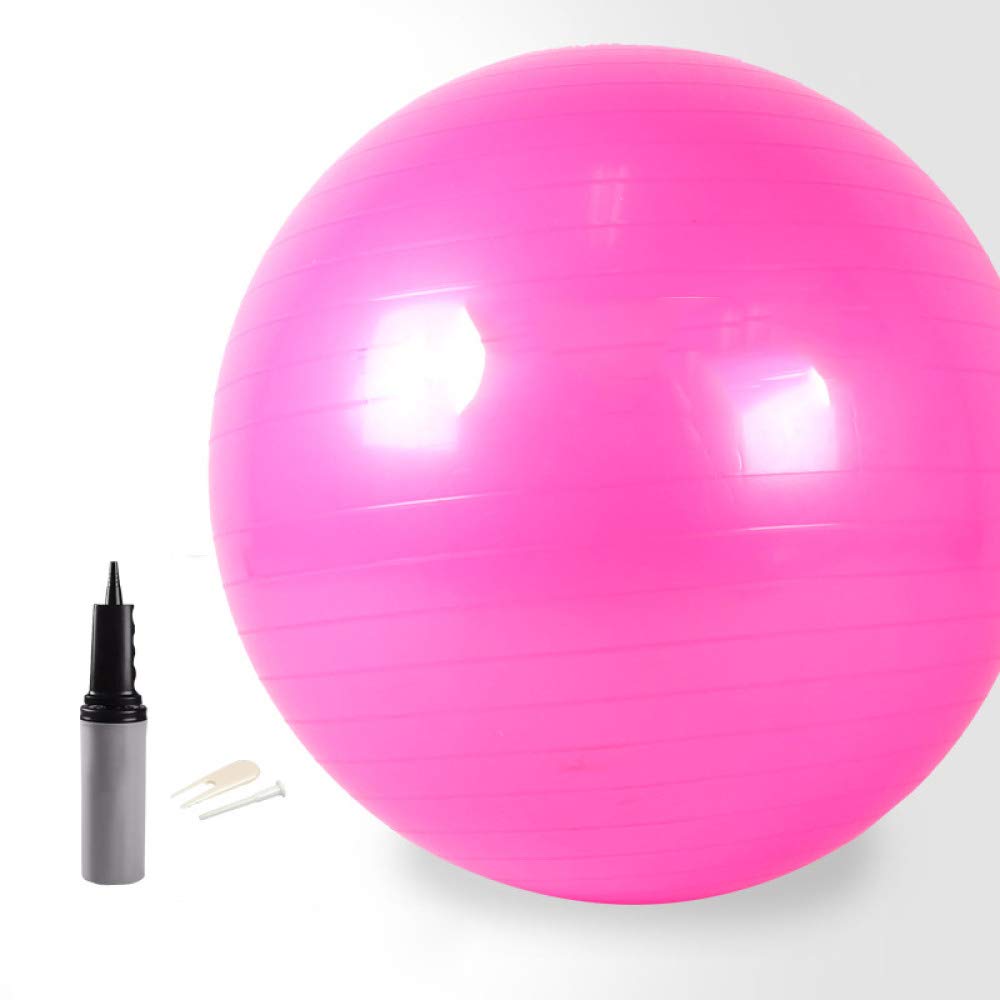 Gymnastikball Pilates, Yogaball 65CM Anti-Burst Gymnastikball Mit Fußpumpe, Swiss Ball - Für Yoga, Pilates, Schwangerschaft/Fitness,Pink