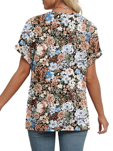 Image of WIHOLL Womens Summer Tops Short Dolman Sleeve Shirts 2026 Fashion V Neck Outfits Clothes