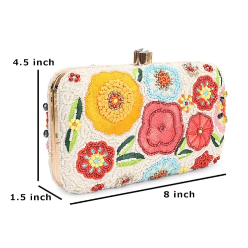 Image of LONGING TO BUY Hand Crafted Designer Box Clutch - Zari Embroidery For Women