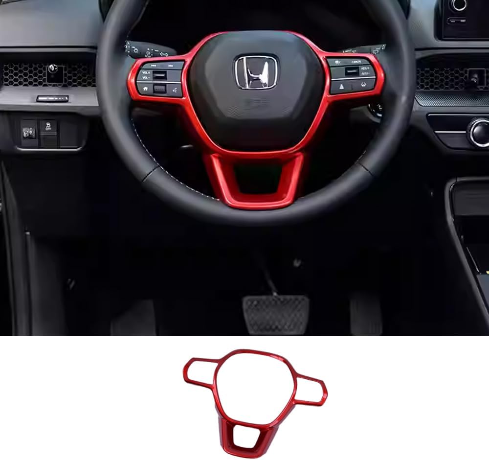XITER 12PCS Instrument Panel Console Center Frame Decorative Trims Steering Wheel Cover molding Automotive Full set of car interiors For Honda CRV 2023 2024 2025 2026(RED)