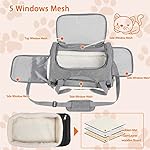 Pet Carrier Bag Airline Approved Up for Cats and Dogs Up to 20LBs, Soft Cat Carrier Dog Carrier Travel Kitten Carrier with Mat, Nail Clipper, Brush, Foldable Bowl Cat Accessories - Image 2