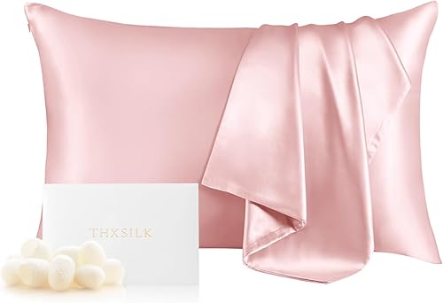 Miniatura 34 de THXSILK Funda de almohada de seda de morera 100% natural para cabello y piel, tamaño estándar de 20 x 26 pulgadas, funda de almohada de seda suave