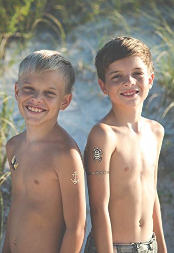Temporary Tattoos For Boys And Girls | 77 Tattoos On 4 Sheets | Fun Metallic Tattoos For Kids | Black, Silver, Red & Gold Tattoo Bears Wolves Turtles Lizards Spiders Birds And More | Twink Designs #TOP1