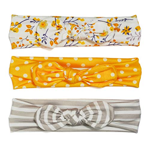 BIANHUAN ベビー ヘアバンド 赤ちゃん へアバンド キッズ コットン リボン 3本セット ヘアアクセサリー 髪飾り 髪留め カチューシャ 花 かわいい 出産祝い 誕生日 プレゼント