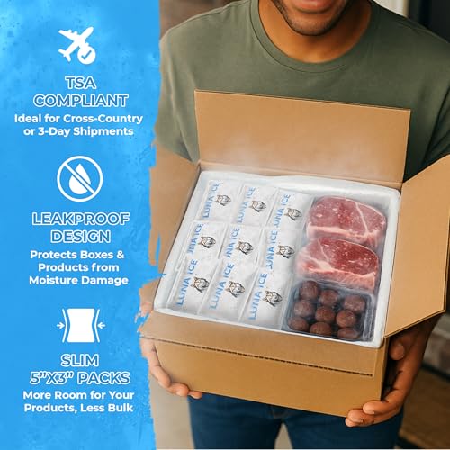 Dry Ice Packs for Shipping - Long Lasting ice Packs - 24+ Hour Freeze Power - BPA Free - 120 Pack Bulk 30 lb – Hielo Seco - Reusable Gel Bricks for Food - Thumbnail 7