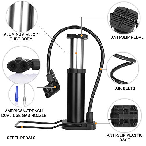 image for TARGETHOBBY Bike Pump, Mini Bike Pump Fits Presta and Schrader Valve, 