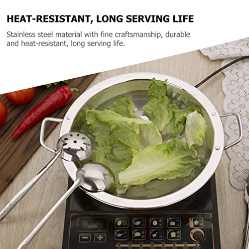 Stainless Steel Wok Pan Round Flat Bottom Wok Non Stick Cooking Pot Fry Pan Double Ear Wok Pot Skillet for Seasoning All Stoves Home Kitchen Accessories/1145 (Color : Silver, Size : 28X28X5.5CM) - Thumbnail 7