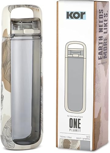 Miniatura 5 de KOR One Planet - Botella de agua Tritan de 25 onzas con cierre de seguridad de tapa, tapa abierta de un clic y asa de transporte ergonómica, cuenta