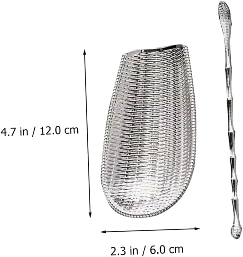 Luxshiny Alloy Bamboo Patterned Tea Scoop Set 2-Piece Tea Accessories Heat Resistant and Sturdy