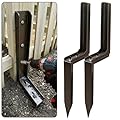 K.D STONEDGE Pack of 2 Adjustable Fence Post Repair Kit Quick Fix Rotted Tilted Broken Leaning Wood Posts Support Easy Solution Heavy Duty Steel Wooden Fence Post Anchor Stakes
