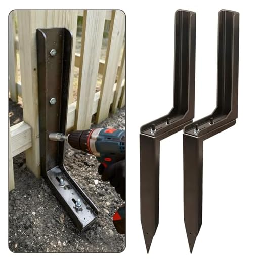 K.D STONEDGE Pack of 2 Adjustable Fence Post Repair Kit Quick Fix Rotted Tilted Broken Leaning Wood Posts Support Easy Solution Heavy Duty Steel Wooden Fence Post Anchor Stakes