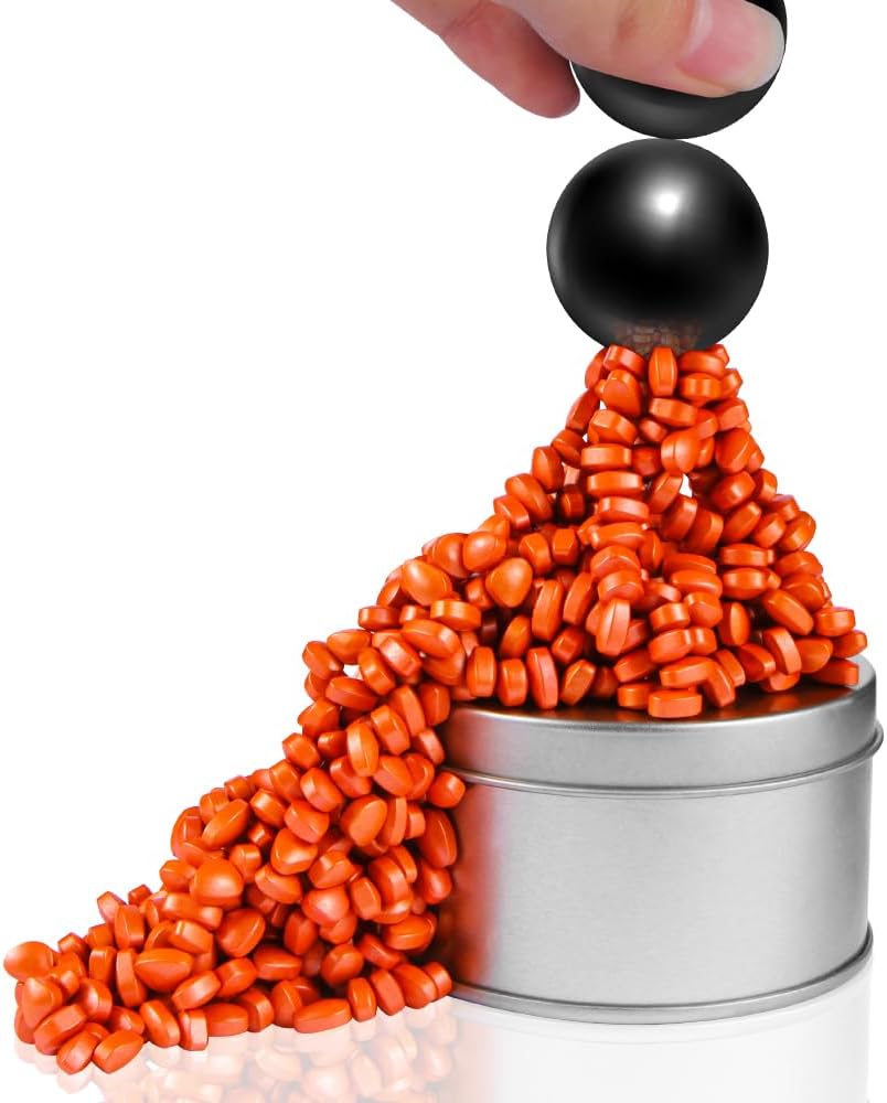 Magnetic ferrite mudstone, YUEICOIYover 600 weakly Magnetic Smooth ferrite Pebbles in Multiple Colors, Anxiety Relieving Magnetic Toys, and Adult time Killers (Rainbow Color)
