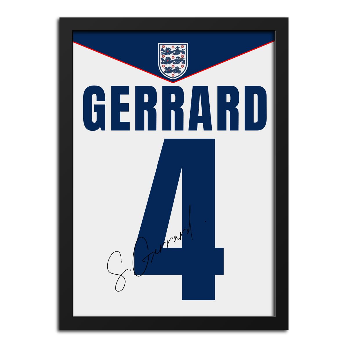 inspire TA Steven Gerrard England Jersey World Cup 2026 Poster Framed Laminated Poster Wall Hanging Wooden Photo Frames 12 X 9 Inches-image-27