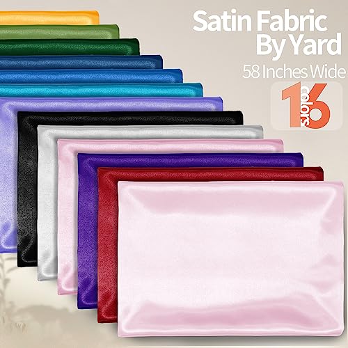 Homiest Light Pink Satin Fabric by The Yard, 1 Yard x 58 Inch Charmeuse Satin Fabric Silky & Shiny Cloth Fabric, Smooth Bridal Satin Fabric for Wedding Dress, Clothing Making, DIY Crafts, Sewing - Thumbnail 3