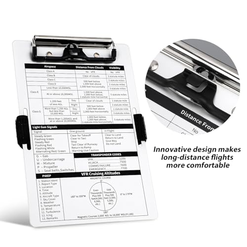 Piloten Kniebrett, Aluminium Kniebretter Pilot Kniebrett Luftfahrt Notizblock mit Stifthalter und Gummiband Flugtaschen Zubehör zum Schreiben für Piloten