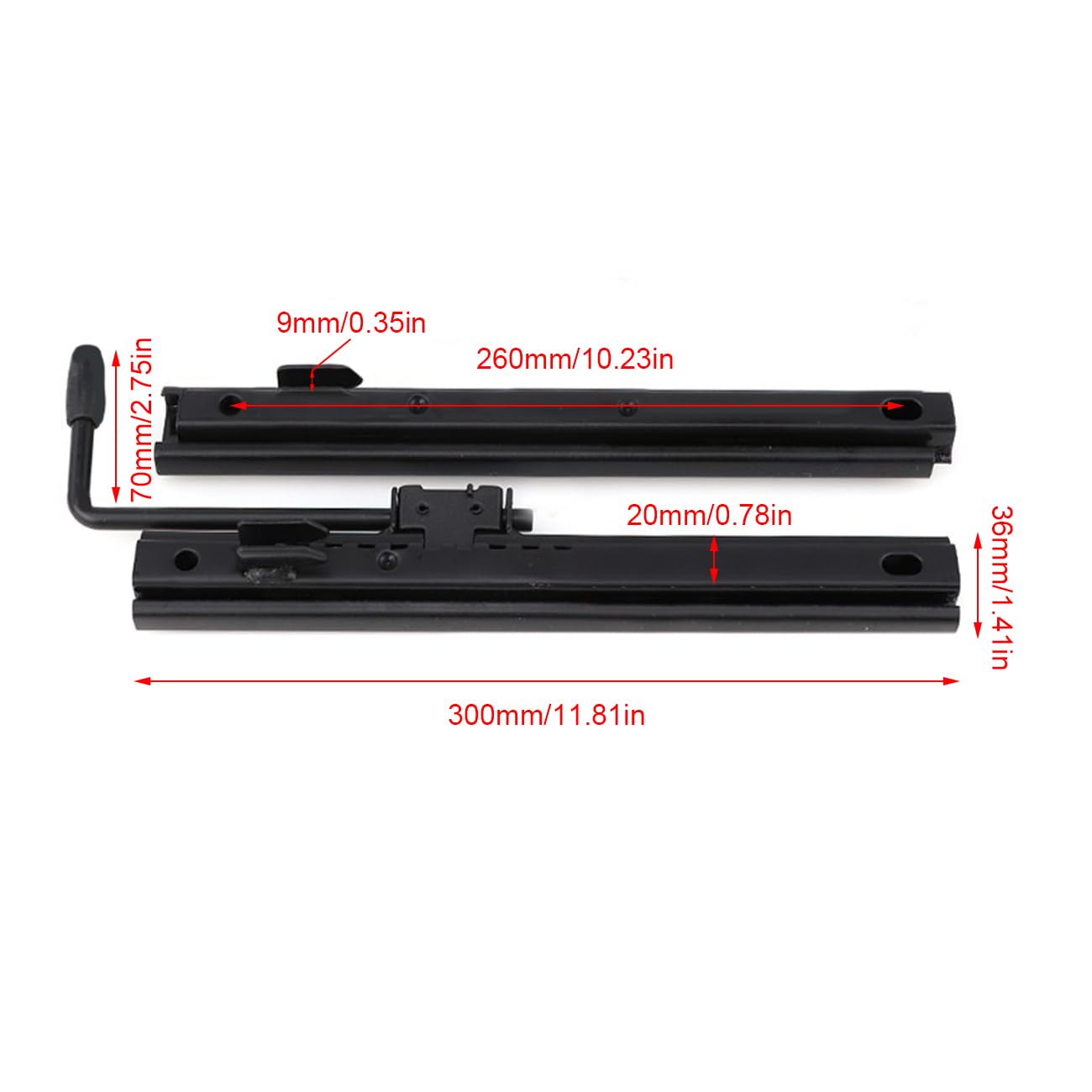 Zooke Seat Mounting Track Assembly Kit - Adjustable Slider For Go Kart & UTV Seats