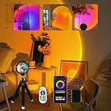 ENESEAS [Upgraded] Smart 16 Colors LED Sunset Projection Lamp APP and Remote Control(Include USB Cha
