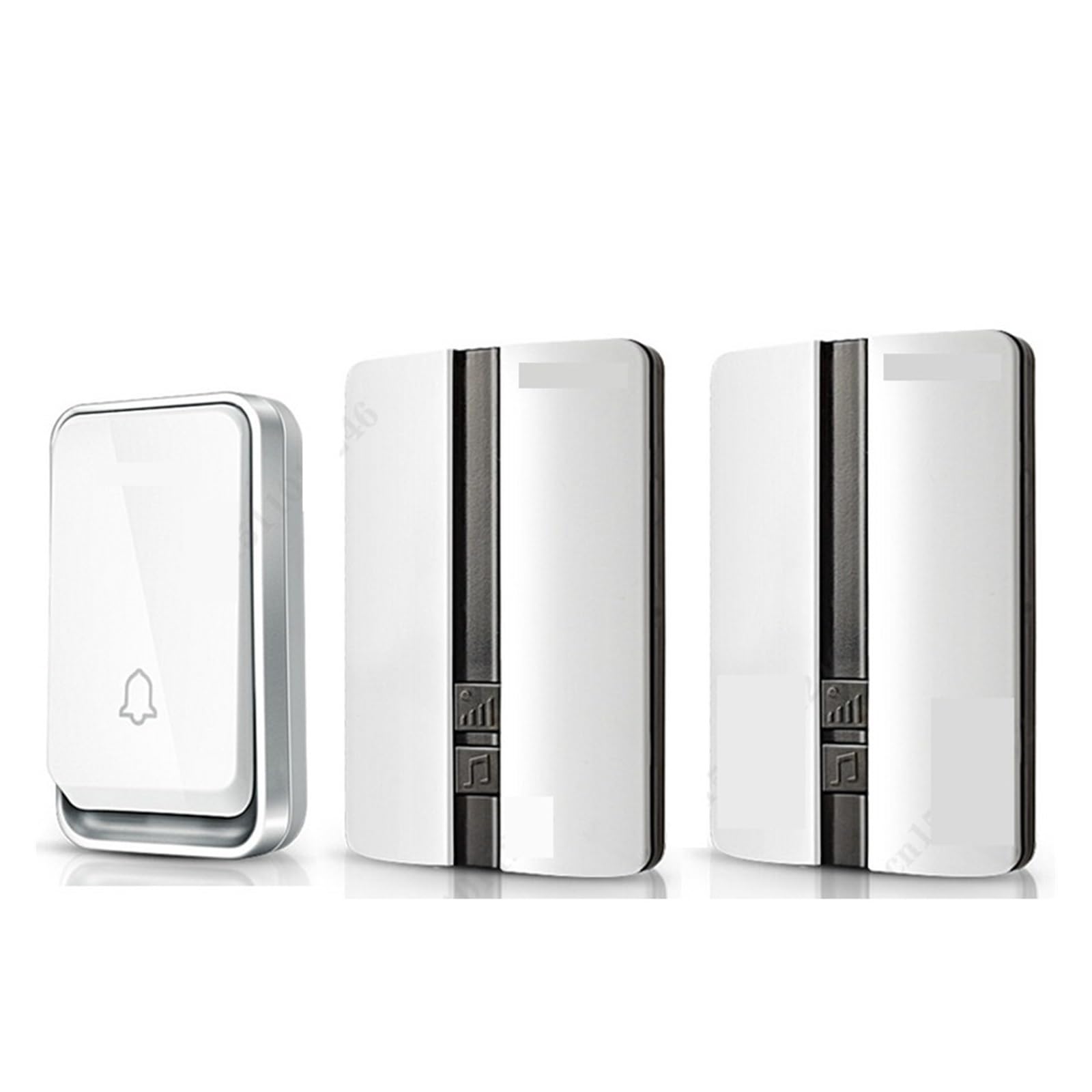 Wireless Doorbell Waterproof Self-Powered Button Smart Home Outdoor Door Bell Sets Welcome House Chimes Receiver (Color : 1 Button 2 Receiver, Size : U/S)