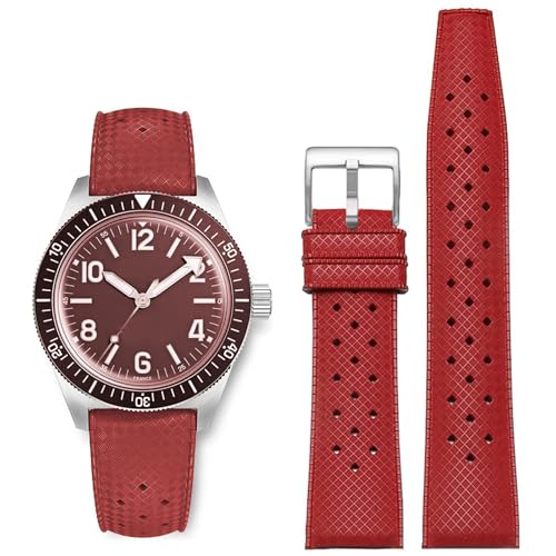 Image of FKM Rubber Watch Bands Tropical Style Quick Release Fluororubber Watch Strap 18mm 20mm 22mm Universal Soft Breathable Durable Sporty FKM Rubber Replacement Band Strap for Men Women