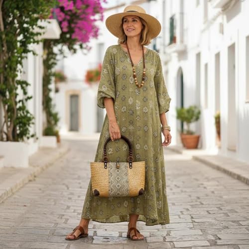 Image of Straw Bag for Women, Summer Beach Handmade Rattan Tote Bag, Boho Retro Straw Woven Handbag, Large Beach Vacation Bag (Natural)