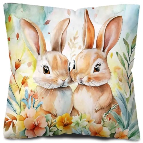 Housses de coussin de Pâques pour un salon printanier chaleureux x4