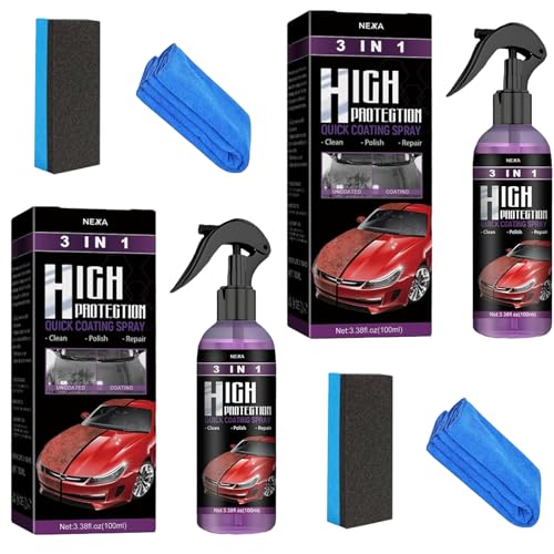Turbo Shine Nexa, Automatic Manual Paint Color Change Cleaning Coating, 2025 Upgrade 3 in 1 High Protection Fast Car Paint Spray, Bring Shine & Cleanliness Back to Any Coating (2set)