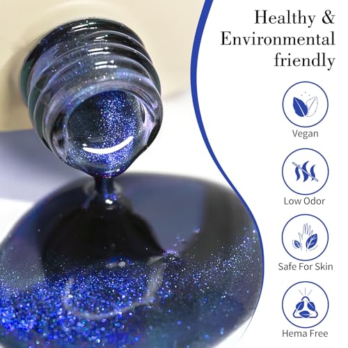 Esmalte en gel CANNI Cat Eye azul 9ml miniatura 2