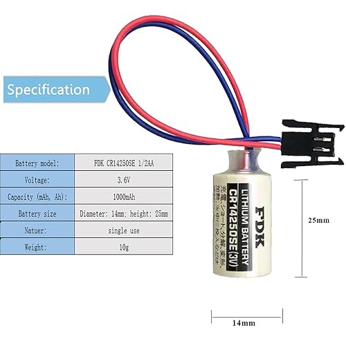 Miniatura 2 de HOWING - 4 baterías PLC FDK CR14250SE 12AA de 3 V para batería Sanyo CR14250SE 1747-BA fuente de alimentación de respaldo no recargable