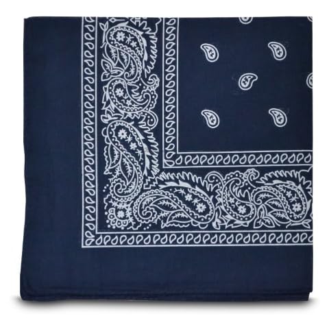 Shukan Fashions - Paisley Style Bandana Navy Biker Cow Boy Cow Girl Neck Scarf Neck Wrist Wrap Cover