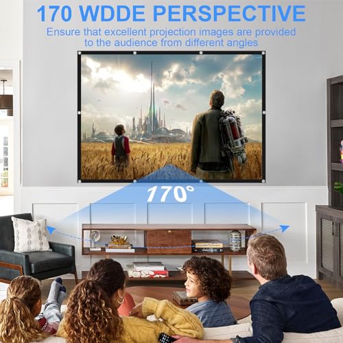Leinwand Beamer 100 Zoll, 16:9 HD Faltbare Beamer Leinwand 221x125cm Anti-Falten Doppelseitige Projektionsleinwand Outdoor, Tragbarer Projektor Leinwände für Heimkino Büro Treffen Camping