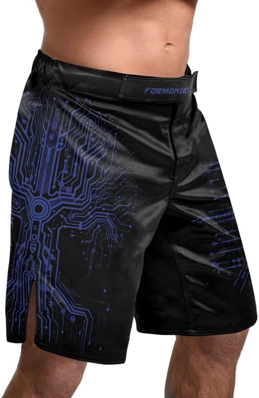 FORMONIES Cyber Viking Men Fighting Shorts for Boxing MMA BJJ Jiu Jitsu Shorts Men Kickboxing Shorts