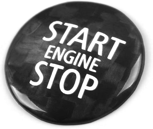 Miniatura 5 de 1 pieza de calcomanías de fibra de carbono negra para el botón de arranque del motor, cubierta interior para Mini Cooper R56 R57 R58 R59 Clubman R55