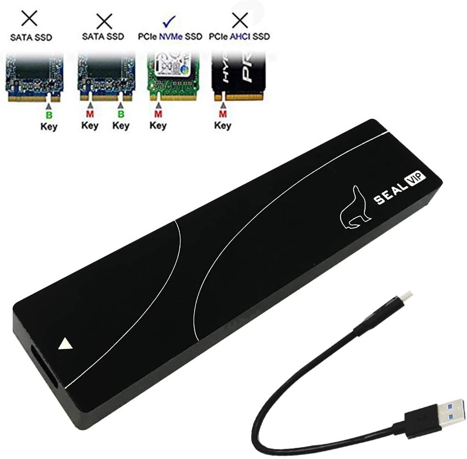 NVME to M.2 Adapater, PCIe M2 to USB Hard Disk Case High-Performance SSD Adapater, HDD Enclosure Case