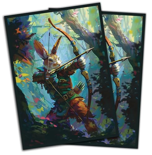 Digital Sorcery Studio Fundas para juegos de cartas Rabbit Archer, paquete de 100 unidades, compatibles con MTG y otros TCG, perfectas para mazos MTG Bloomburrow