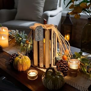 Valery Madelyn Wooden Lantern Fall Decorations for Home, Lighted Halloween Decor Table Centerpiece, 12.6 Inch White Pumpkin Thanksgiving Farmhouse Decorative Lantern Flameless Candles for Autumn Valery Madelyn Wooden Lantern Fall Decorations for Home Lighted Halloween Decor Table Centerpiece 126 Inch White Pumpkin Thanksgiving Farmhouse Decorative Lantern Flameless Candles for Autumn