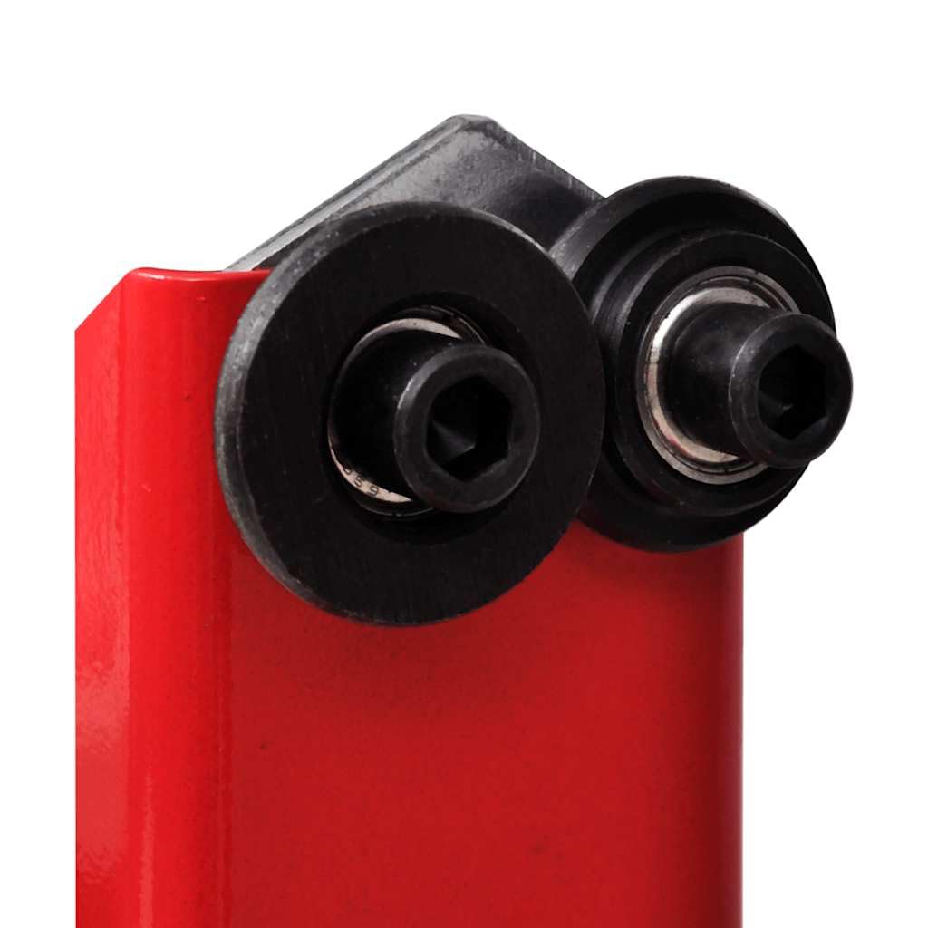 Bilanciatore per pneumatici di moto e cerchioni di scooter, in acciaio, rosso, 39 x 20 x 44 cm, con 2 coni regolabili e 4 cuscinetti per un montaggio preciso degli pneumatici e la
