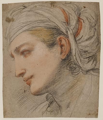 Tableau abstrait jeune femme au foulard Pier Francesco Mola pour art mural chaleureux