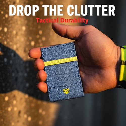 Image of RFID Minimalist Slim Wallet for Men and Women, Holds Up to 12 Cards, Cash, Key Thin and Lightweight Credit Card Holder (Blue Microfiber - Solar Edition)