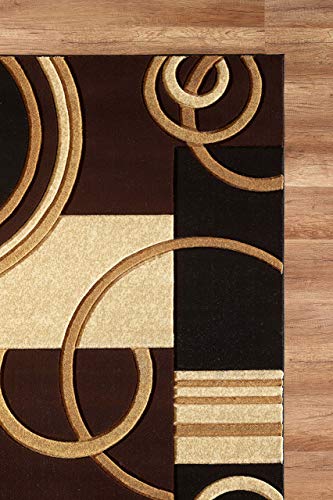 GLORY RUGS Area Rug 2x3 Door Mat Brown Geometric Soft Floor Carpet with Premium Fluffy Texture for Indoor Living Dining Room and Bedroom Area