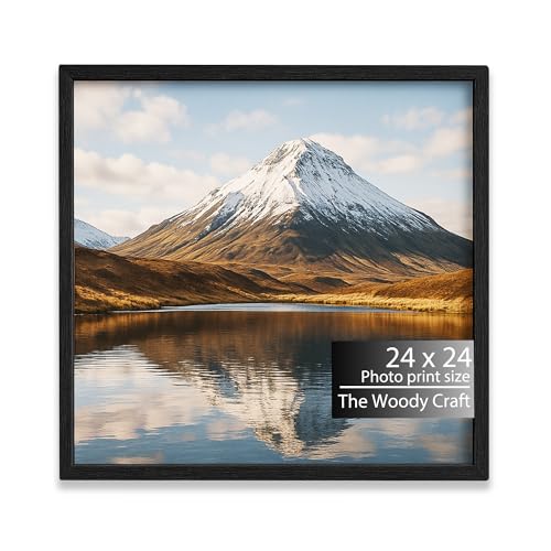 Image of Square Frame 24x24 Inch | Black Photo Frame For Wall | Vintage Wall Frame | Wooden Photo Frame With Premium Finish | Big Photo Frames For Wall | Ideal Hanging Photo Frames For Wall Decoration