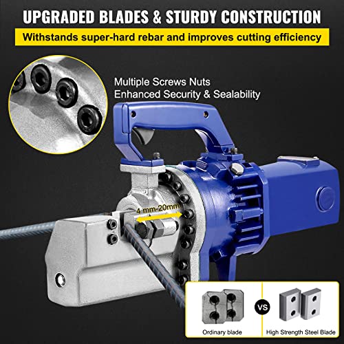 VEVOR Electric Rebar Cutter, 1700W Portable Electric Hydraulic Rebar Cutter, Cutting up to 1 Inch #8 4-25mm Rebar within 5 Seconds,110V,with Easy to Carry Stainless Box - Thumbnail 5