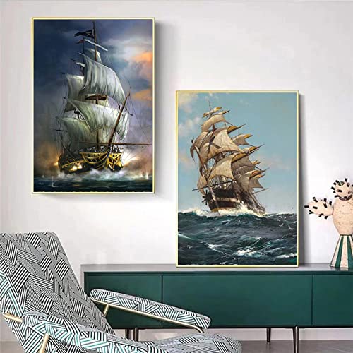 Voilier Affiches Imprime Art pour Décoration Salon et Chambre Ambiance Marine