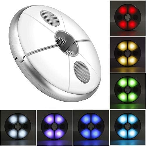 Collage of the uuffoo umbrella light displaying various LED colors including red, yellow, green, white, purple, blue, and cyan.