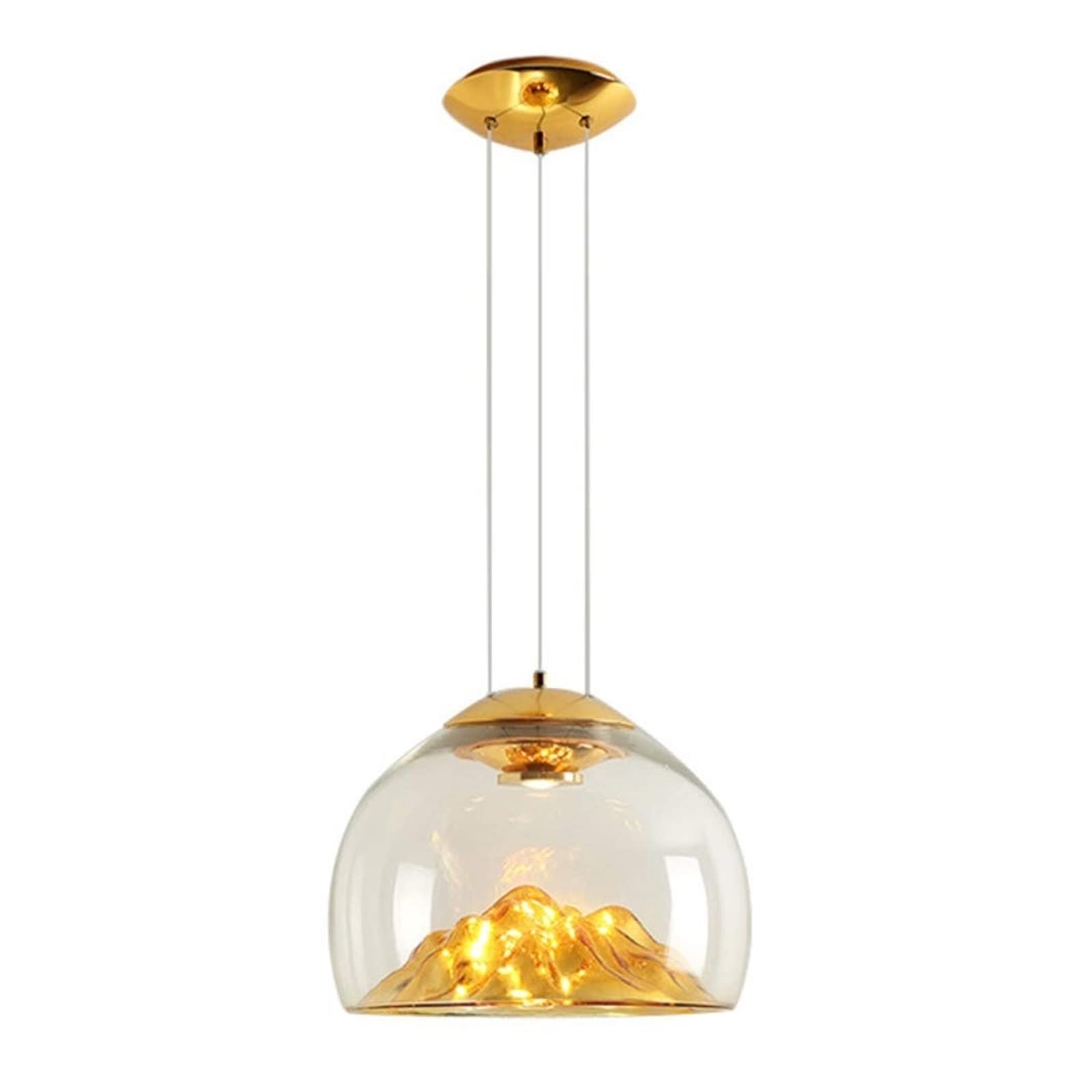 Chandeliers de mode Yamagata en verre transparent, lustre de plafond au design raffiné