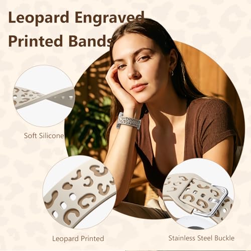 Leopard Band for Samsung Galaxy Watch 9/8 Bands 40mm 44mm & 8 Classic 46mm by EIHAIHIS - Used condition - Image 4