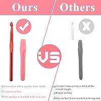 Vista 5 de Gancho de Ganchillo Ergonómico de 8mm, Agujas de Ganchillo para Tejer, Agujas de Tejer Lisas para DIY Hecho a Mano, Gran Regalo para Mujeres