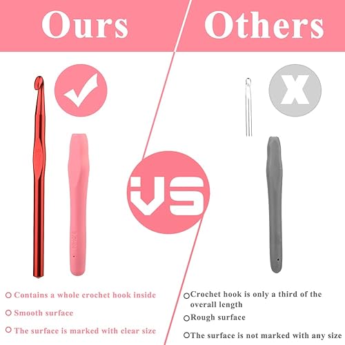 Miniatura 5 de Gancho de Ganchillo Ergonómico de 8mm, Agujas de Ganchillo para Tejer, Agujas de Tejer Lisas para DIY Hecho a Mano, Gran Regalo para Mujeres con