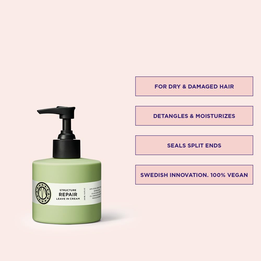 Maria Nila Structure Repair, Maschera Rinforzante e Nutriente per Capelli Danneggiati e Trattati Chimicamente, Estratto di Alghe Ricostruisce, Rivitalizza e Ripara i Capelli