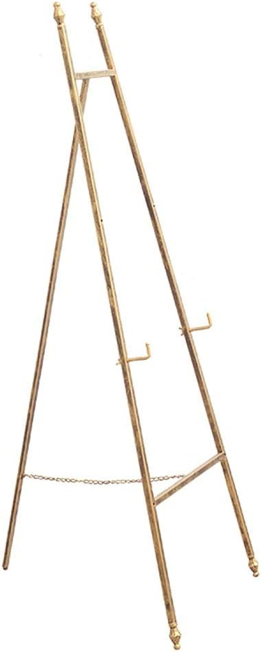 Easels Adjustable Wedding Wedding Welcoming Frame Folding Metal Easel Floor-Standing Advertising Display Stand Wrought Iron Gold Oil Painting Stand Bracket Type