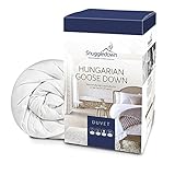 Snuggledown Hungarian Goose Down King Size Duvet 13.5 Tog - 4.5 + 9 Tog Combination Quilt with Ethically Sourced 80:20 Blend | UK-Made, Cotton Cover, Box Stitch, Washable (225 × 220cm)